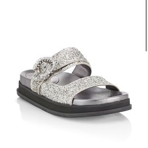 NEW Jimmy Choo Marga Crystal Glitter Slides
